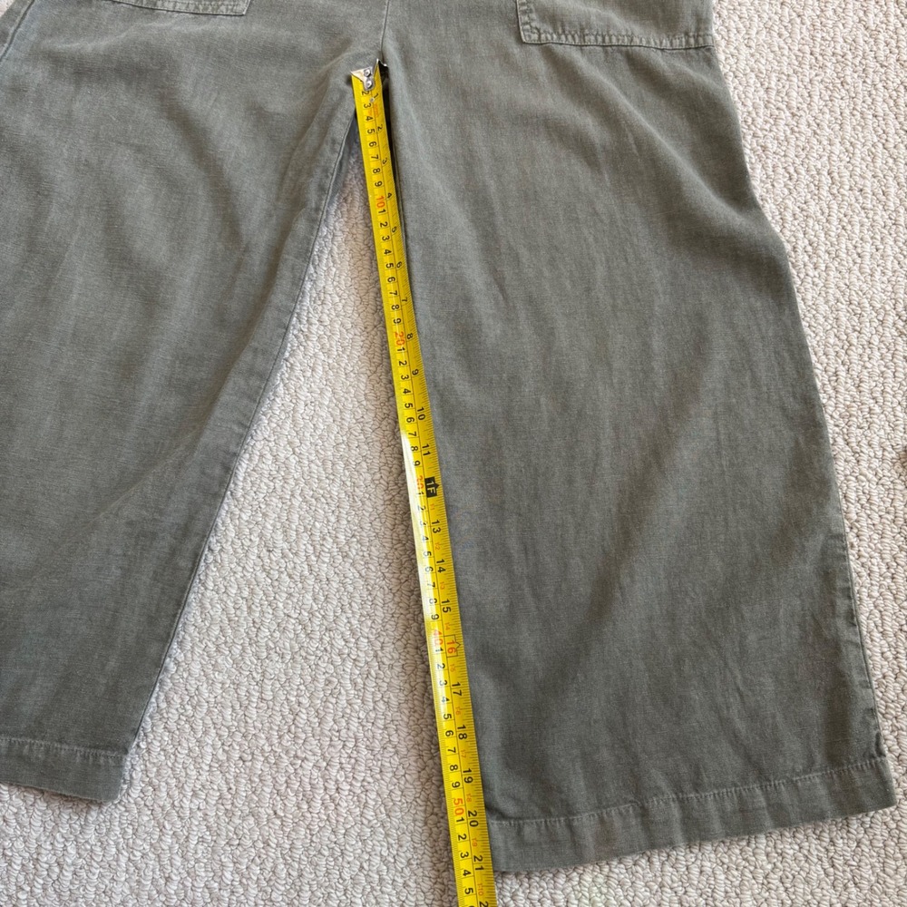 Universal Thread Linen Blend Wide Leg Cropped Jumpsuit XS Olive Green Utility - Picture 10 of 16